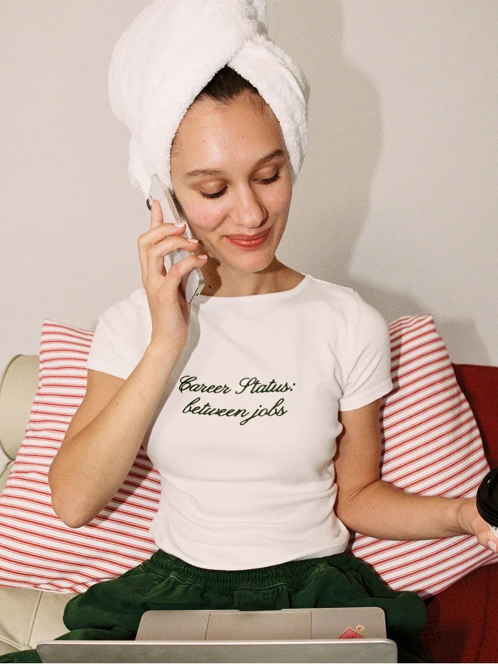 Lisa Says Gah White Crop Top by Cotton - Women's Graphic Tee